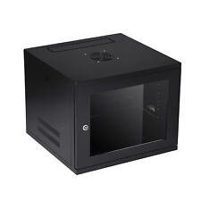 9U Server Rack Network Cabinet 19 inch Wall Mount Glass Lockable Door