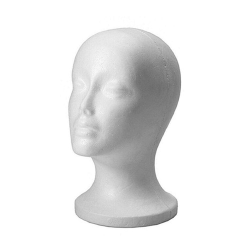 White polystyrene female wig - female,