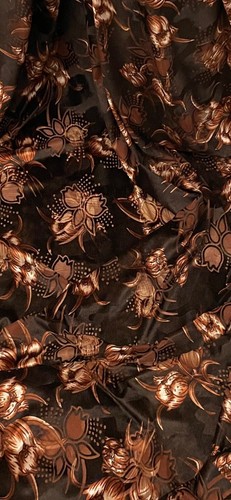Brown orange floral burnout - orange,