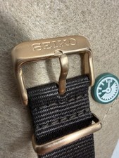 Seiko Presage 20mm Lug Width NATO Strap Rose Gold Stainless Steel Brown New