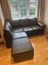 Leather Corner Sofa in Brown