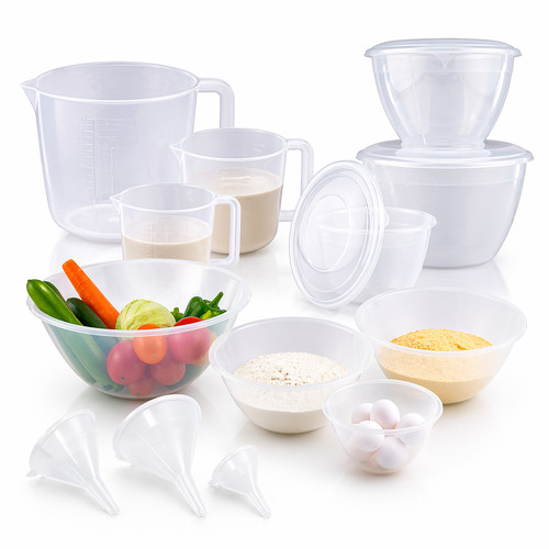 Clear plastic measuring jugs - measuring,