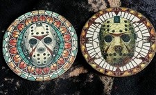 2 Coasters Horror 10cm Friday The 13th Wooden Coaster Jason Free Postage 