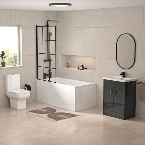 Nes home 1500mm bath with - home,