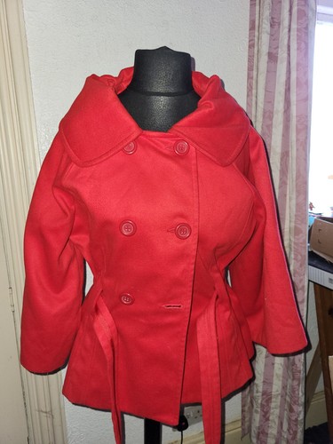 Bright red cape coat - cape, 18.
