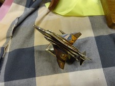 A Harrier Jet Brass Paperweight Model Aircraft.