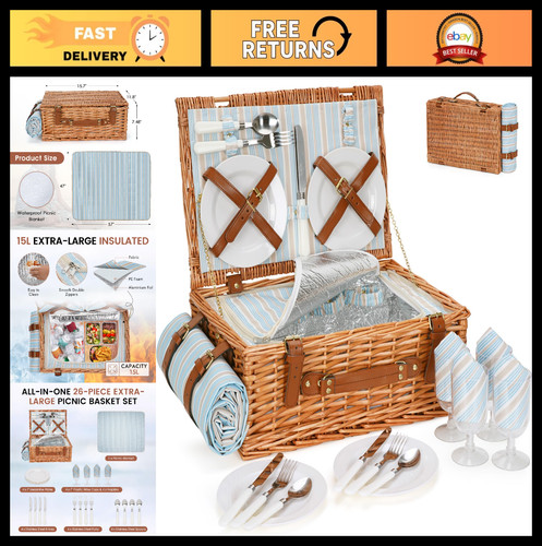 Wicker picnic basket - basket, for