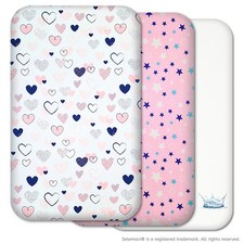Next to Me Crib Sheets - 3pc Set - 2 Cotton Sheets + 1 Waterproof Protector