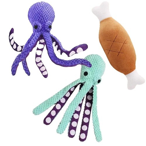 Squeaky octopus dog toy plush - squeaky,