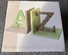 Wooden Bookends A-Z Alphabet