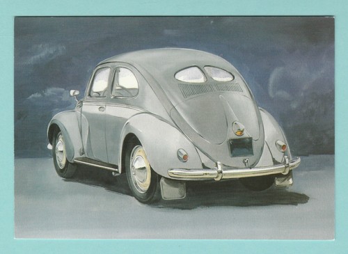 Car golden era postcard - golden,
