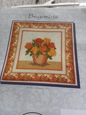 COMPLETED Derwent Water Designs (Begonias) Counted Cross Stitch