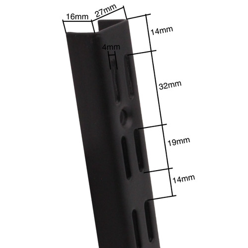 Twin slot shelving white black - slot,