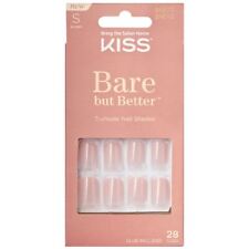 Kiss Bare But Better Square False Nails with Glue - Short Nudies - Pack of 28