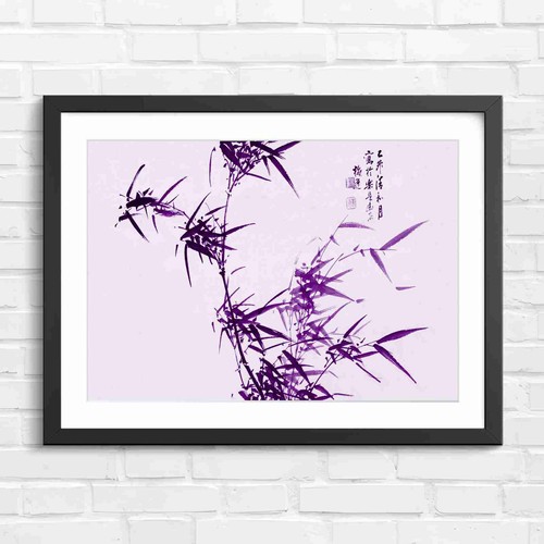 Chinese ink bamboo - bamboo, purple