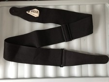 LEVYS MP893 XL BLACK LEATHER AND FABRIC MIX ADJUSTABLE GUITAR STRAP