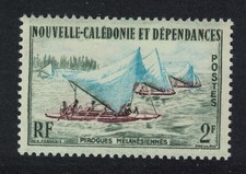 Outrigger canoes racing 2f New Caledonia 1959 MNH SG#345