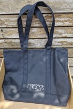 Macys New York 2000 Millennium Black Large Shoulder Shopping Tote Bag Logo