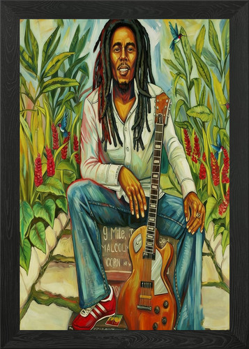 Bob marley with guitar - with, in