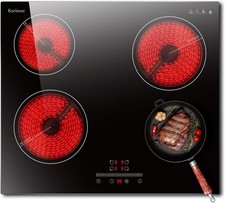 Karinear Ceramic Hob 4 Zone, Built in Electric Hob 60cm with Slide & Touch Contr