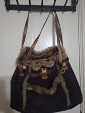 DENTS FUR LINED SUEDE BAG IN