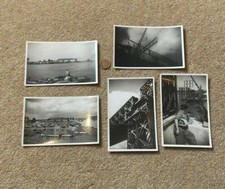 5 Military Bridge Building / Construction B/W Real Photograph Postcards #MO1