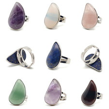 Ring Teardrop Crystal Natural