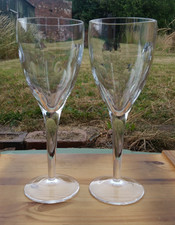 Pair John Rocha Waterford Crystal Imprint Wine Glasses Height 25cm