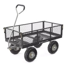Gorilla Cart 800 Pound Capacity Solid Steel Outdoor Utility Wagon Cart, Black