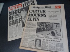 Elvis death Daily Mail Aug 18 1977 + Daily Mirror Aug 18 1977