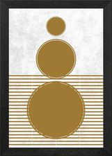 Gold Circles Abstract Art