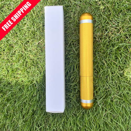 Gold aluminum cigar tube - gold,