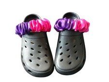 Pink & Purple Satin croc strap