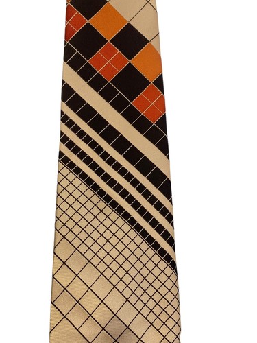 Retro blocks mens necktie poly - blocks,
