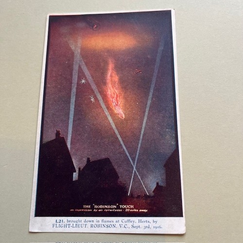 Ww1 zeppelin postcard titled - ww1,