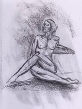 Drawing In Charcoal And