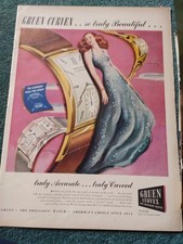 Sk171 Ephemera 1947 folded Advert Gruen Curvex Watches USA 
