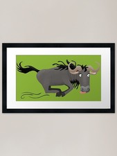 Funny wildebeest running