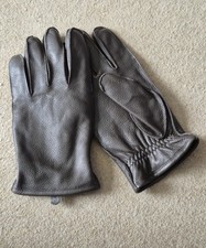 M&S Genuine Leather Gloves Size Large (Cashmere Lined) Chocolate Brown RRP£45