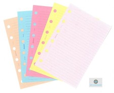 Filofax Pocket size Pastel Ruled Paper Assorted (60 Sheets) Refill 132640 NP