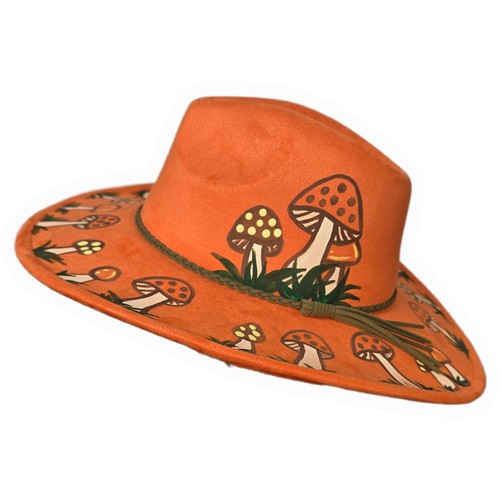 Orange retro mushroom - orange,