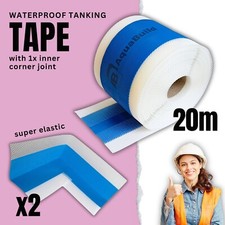 Damp-Proof Membrane Elastic Tanking Tape 20m Waterproof 2x Inner Corner Joints