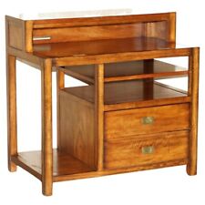 MAHOGANY & BRASS MILITARY CAMPAIGN WORKSTATION DESK FOR HOME COMPUTER PART SUITE