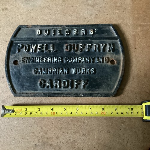 Vintage cast iron plaque - cast,