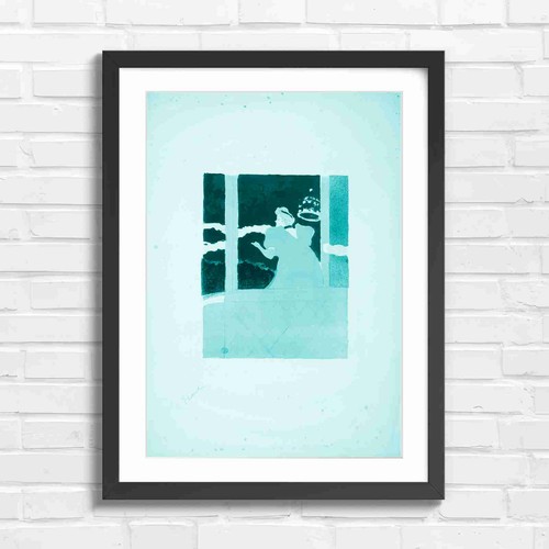 Art nouveau woman window - art, view