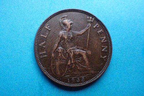 1933 half penny - penny,, george