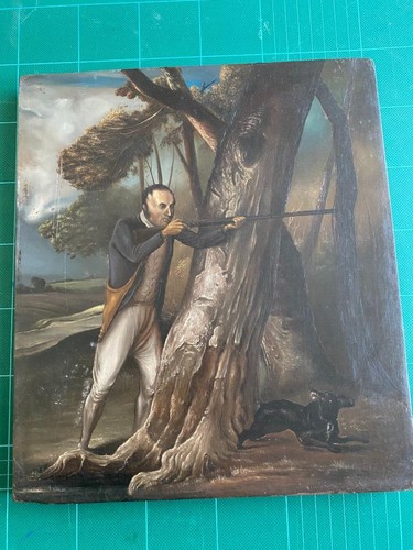 19th century oil wood - oil, on