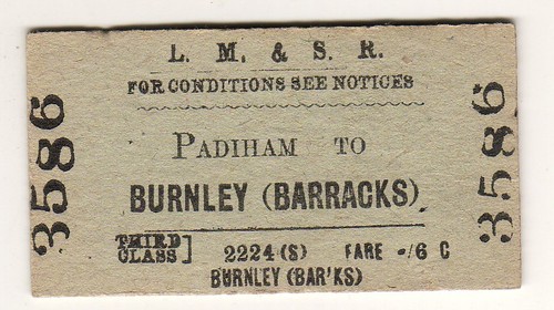 Railway ticket lmsr - padiham,