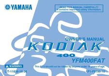 Yamaha Owners Manual Book 2005 Kodiak 400 YFM400FAT