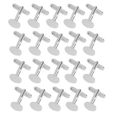 20pcs Silver Cufflink Findings